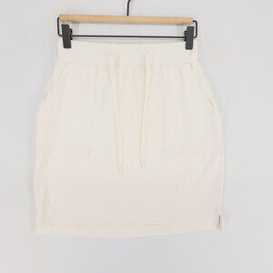 Cozy Earth Skirt Womens XS Off White Bamboo Drawstring Pockets Mini Lounge